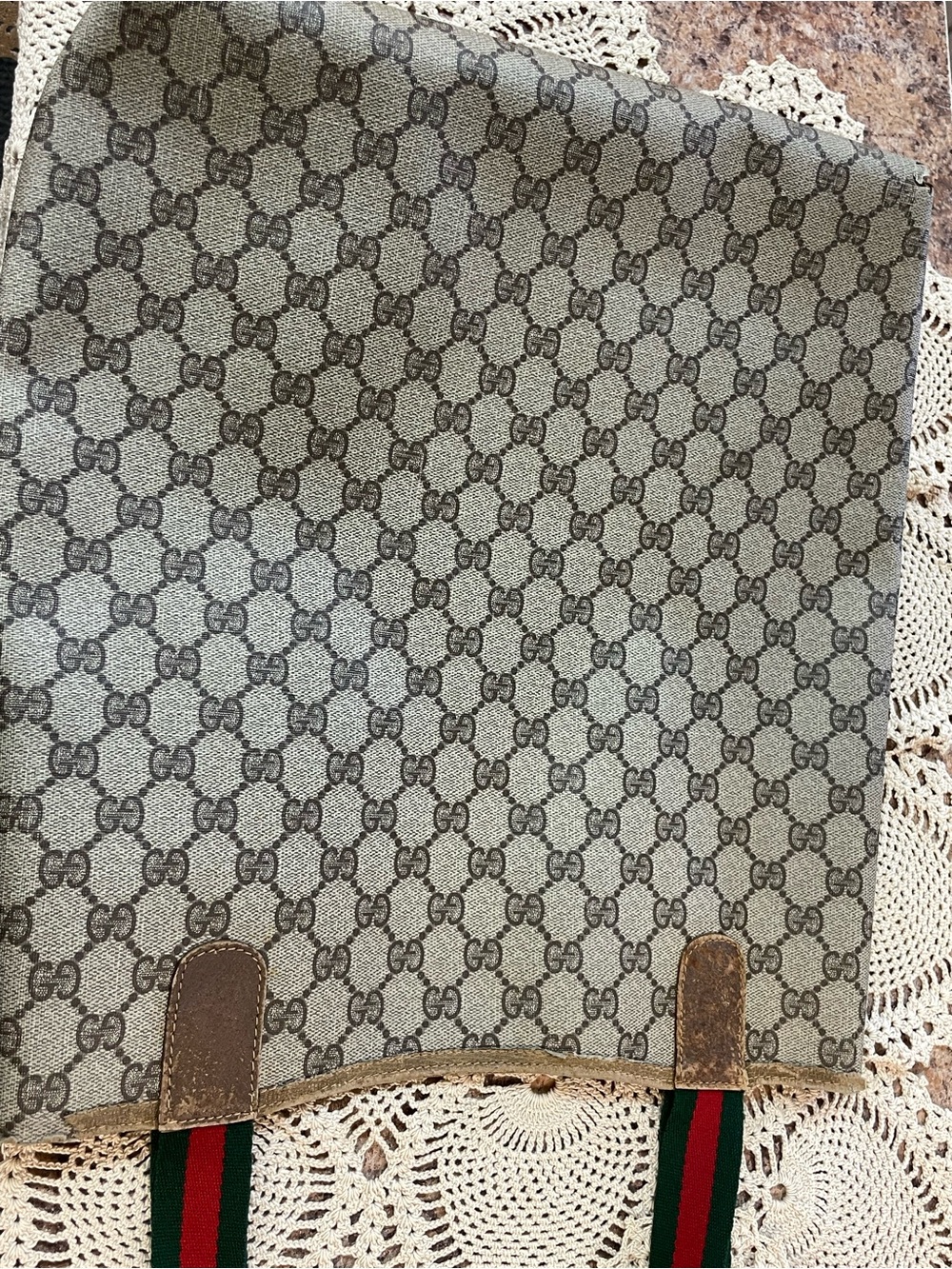 Gucci GG Supreme REHAB vintage tote bag featuring the iconic Sherry web stripe - Picture 2 of 11